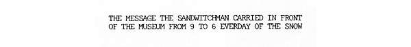 the message the sandwitchman carried...
