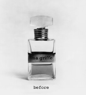 Before and after photos of Yoko's perfume.